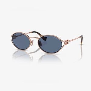 MIU MIU Rose Gold Logo Sunglasses